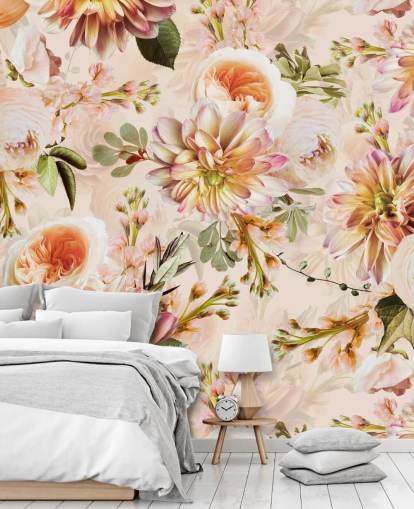 Bouquet di pesca Decorazione murale floreale