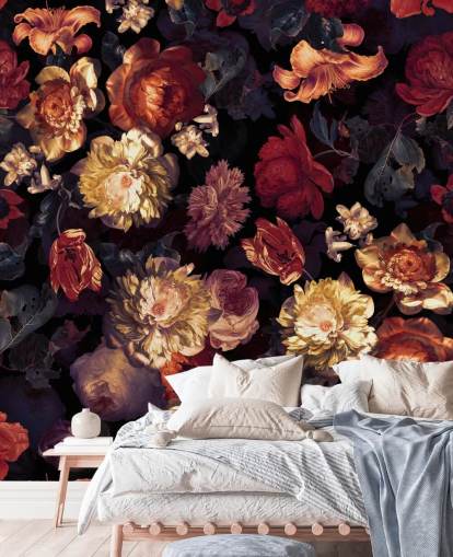 rood en paars bloemenbehang rood en paars bloemenbehang