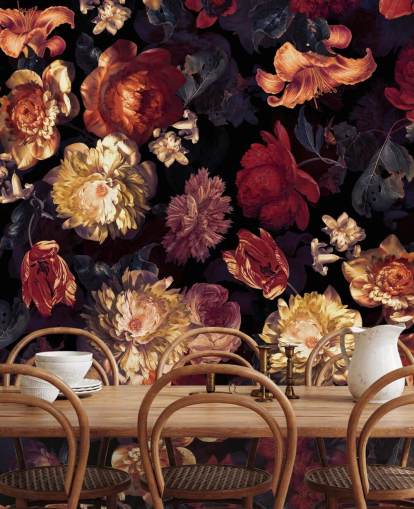 red and purple floral wallpaper