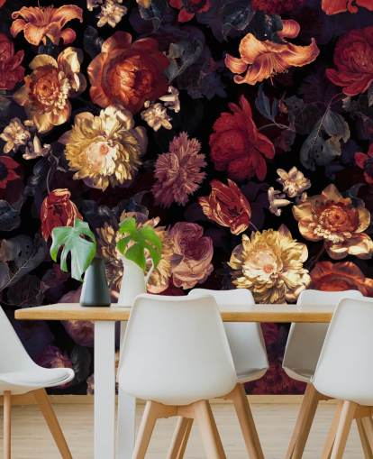 red and purple floral wallpaper