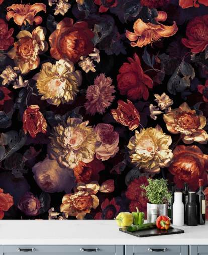 rote und lila Blumentapete rote und lila Blumentapete