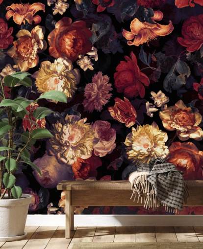 rød og lilla floral tapet rød og lilla floral tapet