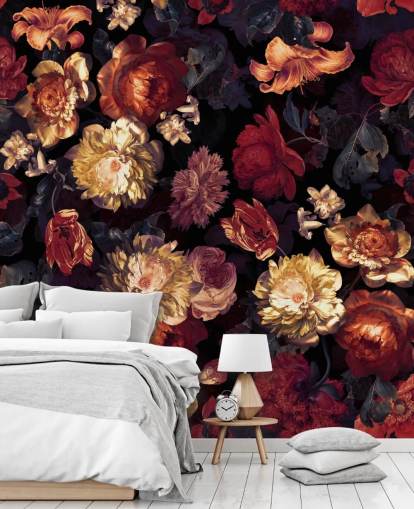 rote und lila Blumentapete