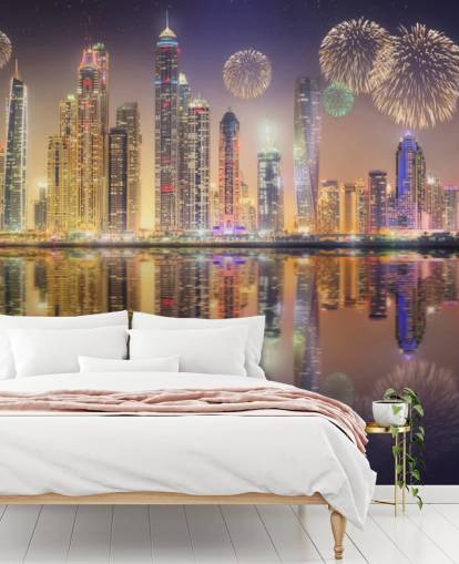 fireworks over Dubai wallpaper