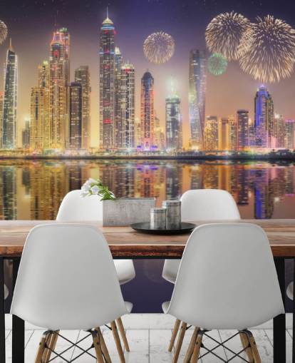 Feuerwerk über Dubai-Tapete