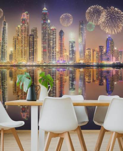 Feuerwerk über Dubai-Tapete