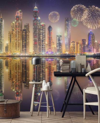 fogos de artifício sobre Dubai