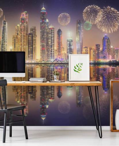 fireworks over Dubai wallpaper