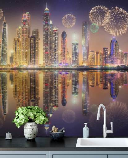 fireworks over Dubai wallpaper