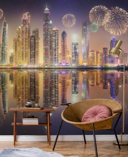 fireworks over Dubai wallpaper