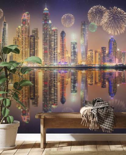 fireworks over Dubai wallpaper