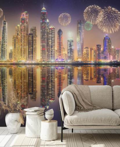 fireworks over Dubai wallpaper