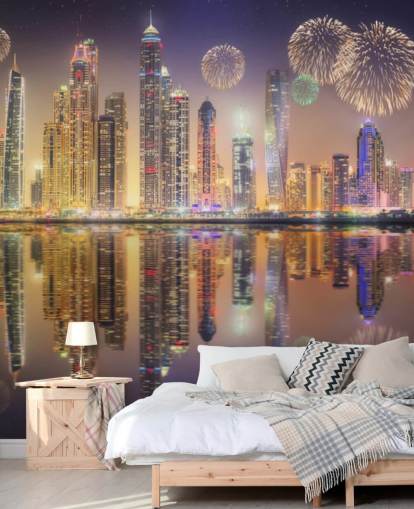 fogos de artifício sobre Dubai fogos de artifício sobre Dubai