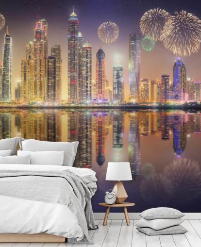 fireworks over Dubai wallpaper