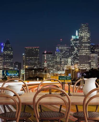 Skyline van Dallas's nachts Dallas Skyline Wallpaper