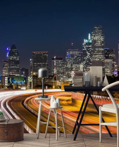 Skyline di Dallas di notte Dallas Skyline Wallpaper