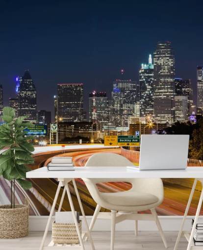 Dallas skyline by night Dallas Skyline Wallpaper