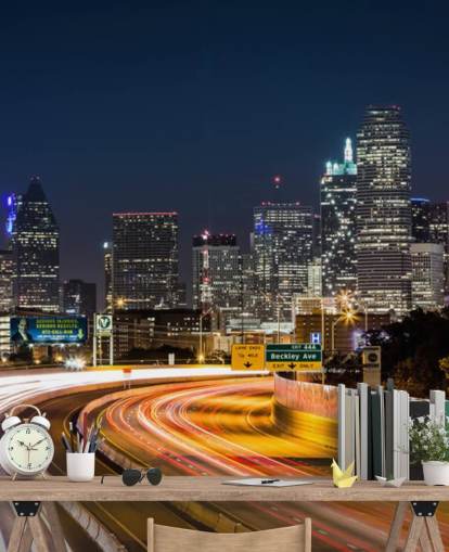 Skyline di Dallas di notte Dallas Skyline Wallpaper