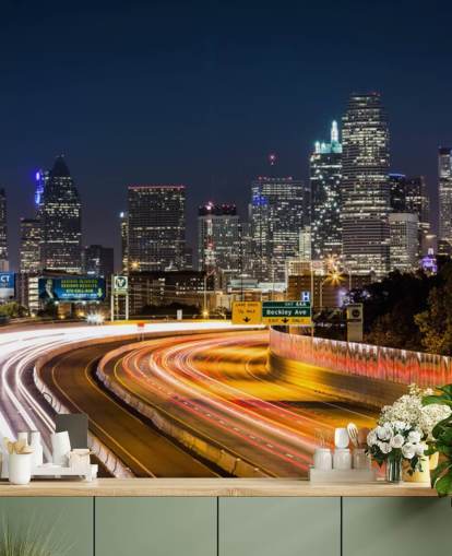 Horizonte de Dallas por la noche Dallas Skyline Wallpaper
