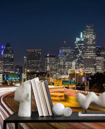 Skyline van Dallas's nachts Dallas Skyline Wallpaper Skyline van Dallas's nachts Dallas Skyline Wallpaper