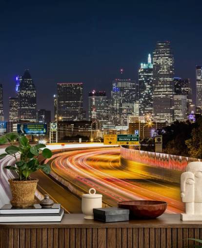 Skyline di Dallas di notte Dallas Skyline Wallpaper