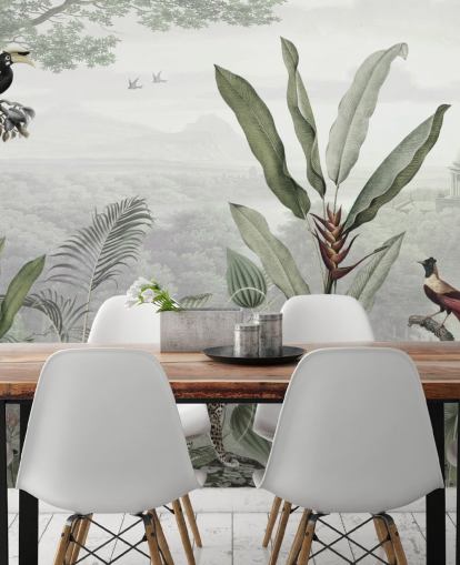 leopard and birds in jungle wallpaper leopard and birds in jungle wallpaper