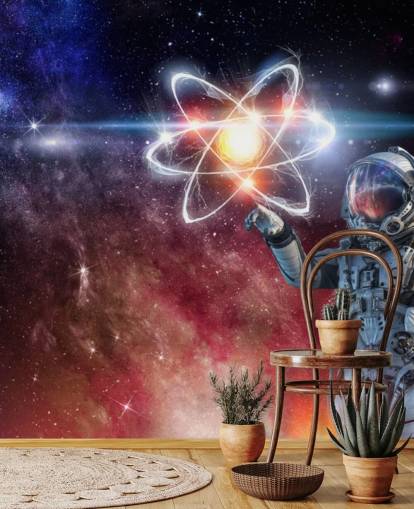 fondo de pantalla de astronauta con fondo galáctico