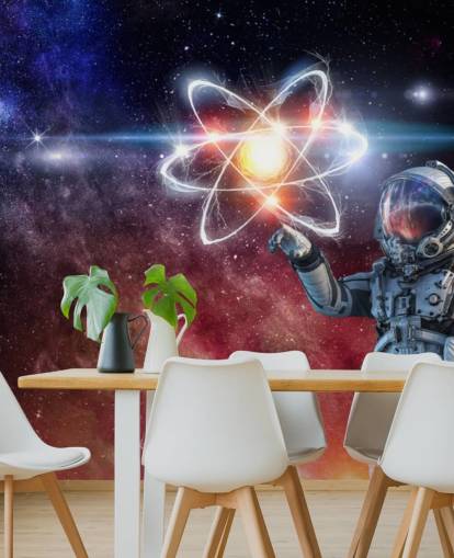 astronauta com papel de parede de fundo galáctico astronauta com papel de parede de fundo galáctico