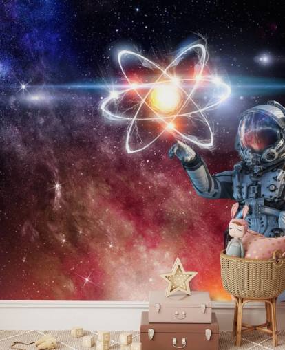 astronaut with galactic background wallpaper