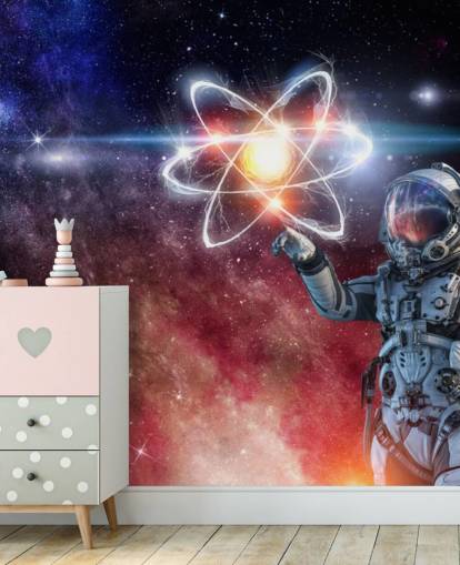 astronaut with galactic background wallpaper