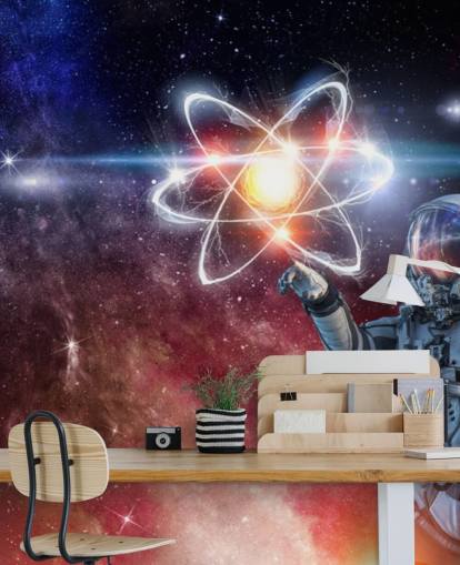 astronaut with galactic background wallpaper