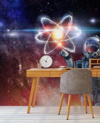 astronaut with galactic background wallpaper