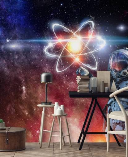 astronauta com papel de parede de fundo galáctico astronauta com papel de parede de fundo galáctico