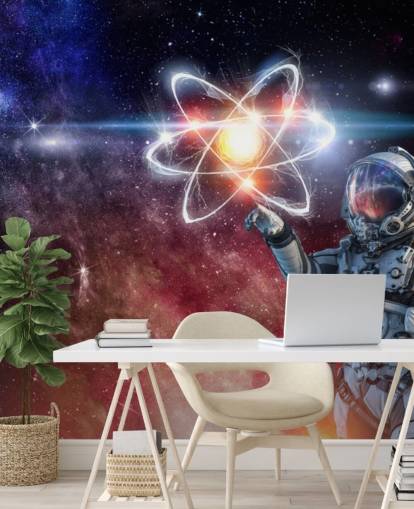 astronauta con sfondo galattico