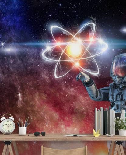 fondo de pantalla de astronauta con fondo galáctico