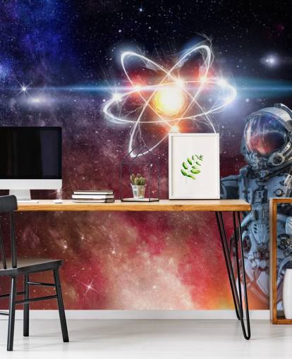 astronaut with galactic background wallpaper