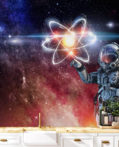 fondo de pantalla de astronauta con fondo galáctico