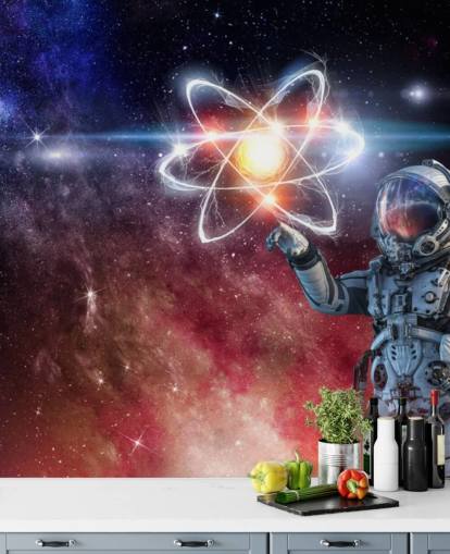 fondo de pantalla de astronauta con fondo galáctico