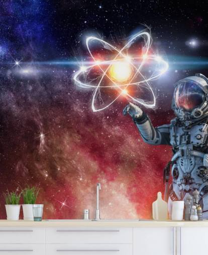 fondo de pantalla de astronauta con fondo galáctico fondo de pantalla de astronauta con fondo galáctico