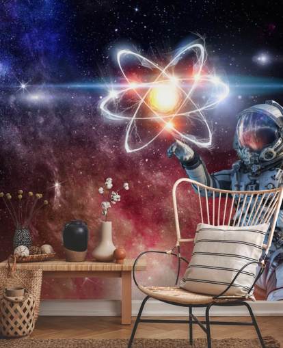 fondo de pantalla de astronauta con fondo galáctico