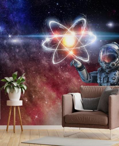 astronaut with galactic background wallpaper