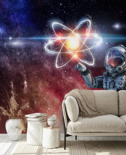 astronaut with galactic background wallpaper