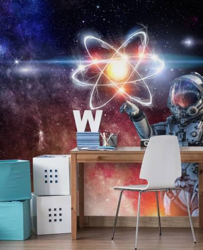 fondo de pantalla de astronauta con fondo galáctico