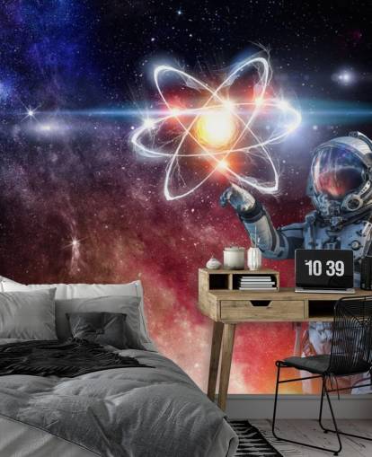 fondo de pantalla de astronauta con fondo galáctico