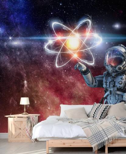 fondo de pantalla de astronauta con fondo galáctico