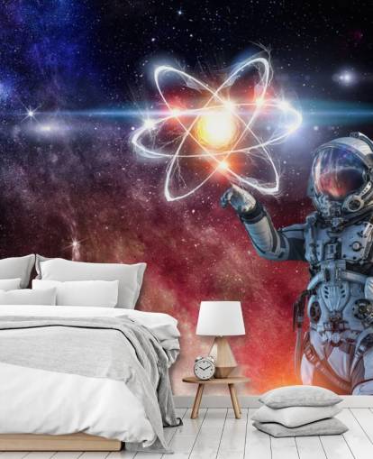 fondo de pantalla de astronauta con fondo galáctico