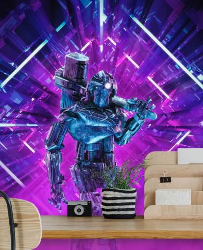 purple robot wallpaper
