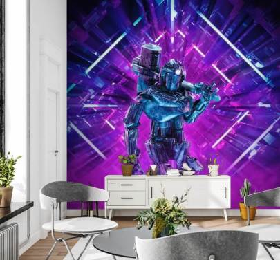 lila robot tapet