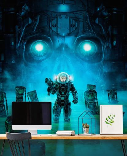 gaming-soldaat in rioolwater behang