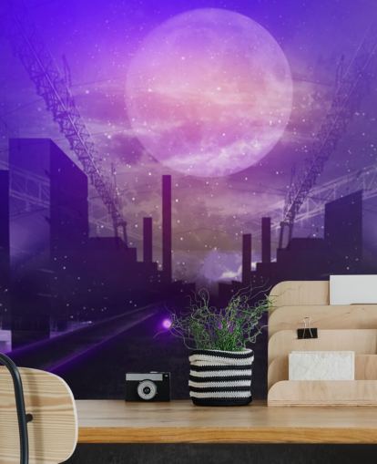 papel de parede roxo gaming road